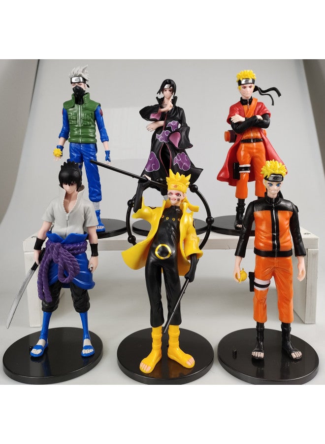 Naruto Hand Ornaments Naruto Kakashi Sasuke Naruto 6-piece Set Doll Children's Gift Blind Box Gift-Color:Pvc-fire Ninja 6-pack Type B - Image 4